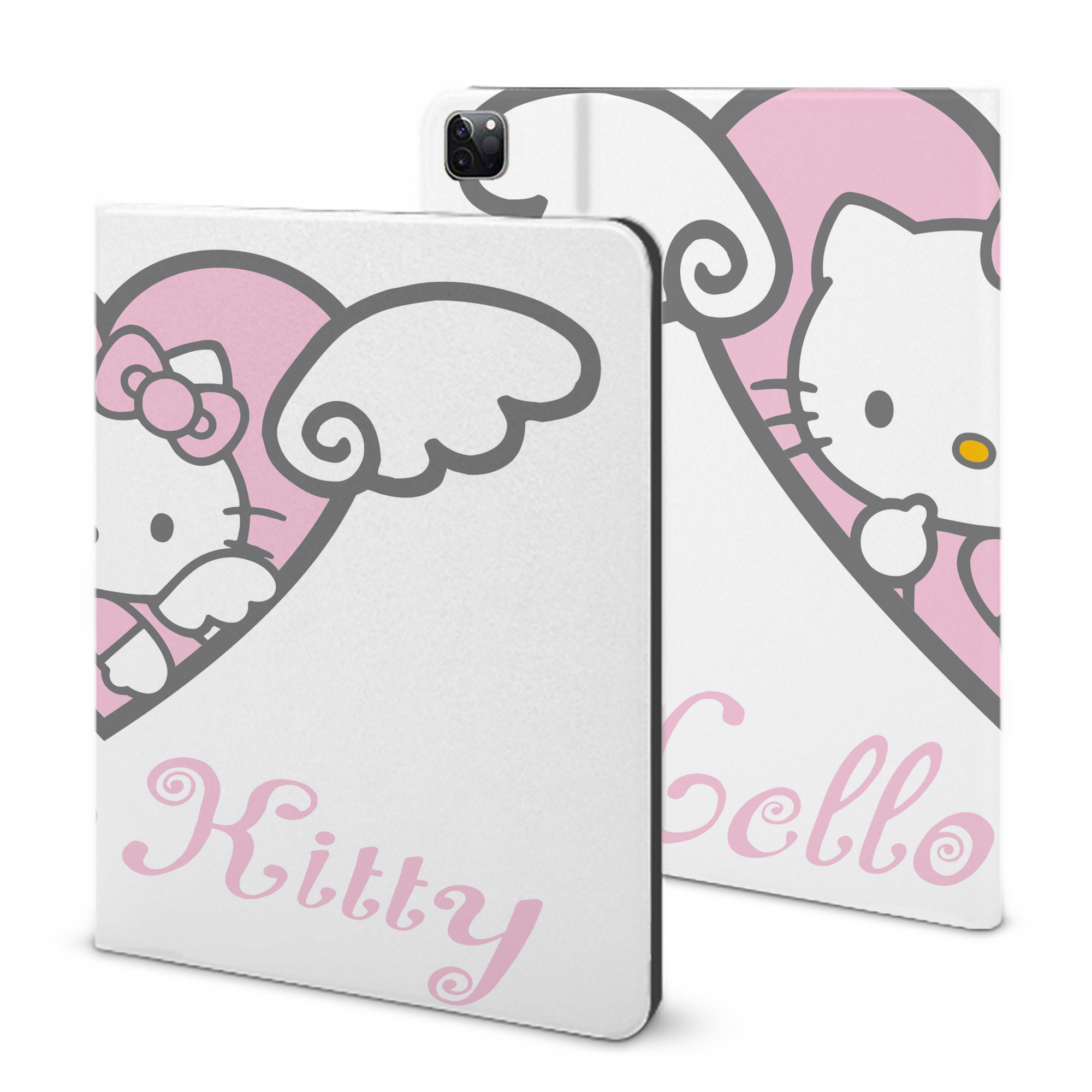 （画像用） Hello Kitty ハローキティ IPad ケース ブック型 PUレザー TPU 耐衝撃 軽量 薄型 ペン収納なし 全面保護 IPad 各モデル対応